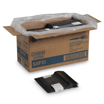 PRODUCTS | Dixie SSF51 SmartStock Series-O 6.5 in. Mediumweight Plastic Cutlery Forks Refill - Black (40/Pack, 24 Packs/Carton)