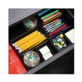 Desktop Organizers | Universal UNV20021 15 in. x 11.88 in. x 2.5 in. 6 Compartments Metal Mesh Drawer Organizer - Black image number 7