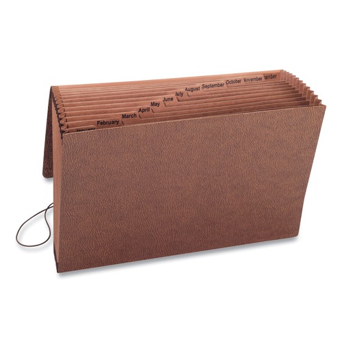 File Folders | Smead 70390 TUFF Legal Size 1/12-Cut Tabs 12 Sections Elastic Cord Closure Expanding Wallet - Redrope image number 0