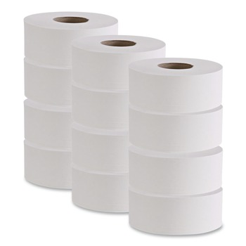 Boardwalk SOD410320 3.2 in. x 525 ft. 2 Ply Septic Safe Jumbo Roll Bathroom Tissue - White (12/Carton)