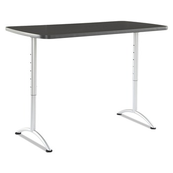 Iceberg 69317 ARC 30 in. x 60 in. x 30 - 42 in. Height-Adjustable Table - Graphite/Silver