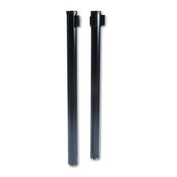 Tatco 11611 40 in. High Adjusta-Tape Steel Crowd Control Posts Only - Black (2/Box)