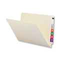 File Folders | Smead 27110 9.5 in. High Front Reinforced Straight Tabs Legal Size 0.75 in. Expansion Heavyweight End Tab Folders - Manila (100/Box) image number 2