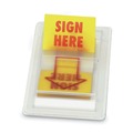 Page Flags | Universal UNV99005 "Sign Here" Arrow Page Flags - Yellow/Red (50 Flags/Dispenser, 2 Dispensers/Pack) image number 1