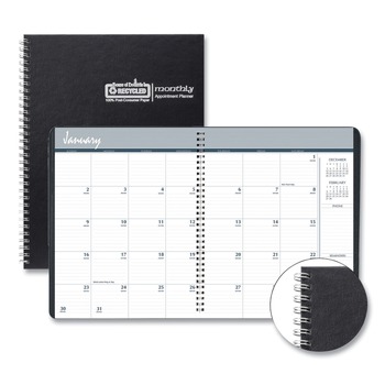  | House of Doolittle 262-92 11 in. x 8.5 in. 14-Month (Dec 2025-Jan 2027) Monthly Hard Cover Planner - Black Cover