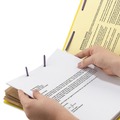 File Folders | Smead 14098 8 SafeSHIELD Fasteners 3 Dividers Letter Size 8-Section Pressboard Top Tab Classification Folders - Yellow (10/Box) image number 4