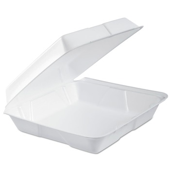 Dart 95HTPF1R 9.3 in. x 9.5 in. x 3 in. Foam Hinged Lid Container, Performer Perforated Lid (200/Carton)