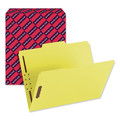 File Folders | Smead 12940 0.75 in. Expansion 2 Fasteners Letter Size Top Tab Colored Fastener Folders - Yellow Exterior (50/Box) image number 3
