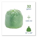 Trash Bags | Stout by Envision E3348E85 32 Gallon 0.85 mil 33 in. x 48 in. EcoSafe-6400 Bags - Green (50/Box) image number 2