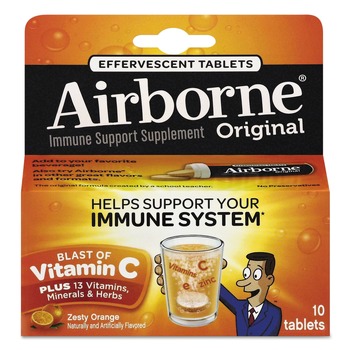 Airborne 47865-30004 Immune Support Effervescent Tablet - Zesty Orange