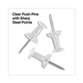 Push Pins | Universal UNV31306 3/8 in. Plastic Push Pins - Clear (400/Pack) image number 2