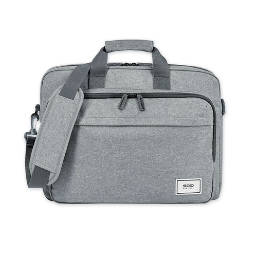 Office & Office Supplies | SOLO UBN127-10 Sustainable Recycled Collection 16.25 in. x 4.5 in. x 12 in. Recycled PET Polyester Laptop Bag Fits Devices Up to 15.6 in. - Gray image number 0
