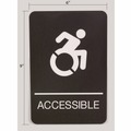 Floor Signs & Safety Signs | Headline Sign 7787 6 x 9 Accessible ADA Sign - Black Face/White Graphics image number 1