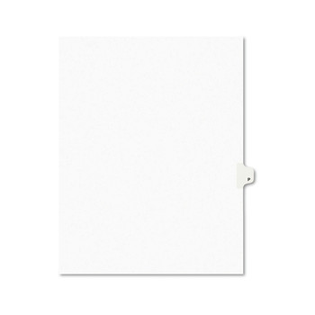 Avery 01416 11 x 8.5 Preprinted Legal Exhibit P 26-Tab Index Dividers - White (25/Pack)