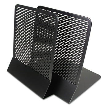 Artistic ART20008 Urban Collection 5.5 in. x 6.5 in. x 6.5 in. Perforated Steel Nonskid Punched Metal Bookends - Black (1-Pair)