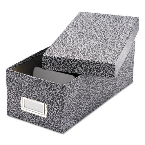 File Folders | Oxford 40588 Holds 1200 3 in. x 5 in. Cards 5.13 in. x 11 in. x 3.63 in. Lift-Off Cover Reinforced Board Card File - Black/White image number 0