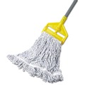 Mops | Rubbermaid Commercial FGA41206WH00 Web Foot Cotton/Synthetic Medium Finish Mop Head with 1 in. White Headband - White (6/Carton) image number 2