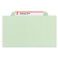 File Folders | Smead 19091 Eight SafeSHIELD Fasteners 2/5-Cut Tabs 3 Dividers Legal Size Pressboard Classification Folders - Gray-Green (10/Box) image number 2