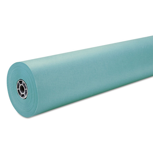 Arts & Crafts Supplies | Pacon P0063160 35 lbs. Wrapping Weight 36 in. x 1000 ft. Rainbow Duo-Finish Colored Kraft Paper - Aqua (1-Roll) image number 0