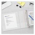 Binders | Universal UNV20746 11 in. x 8.5 in. 2 in. Capacity 3 Rings Slant D-Ring View Binder - White image number 7