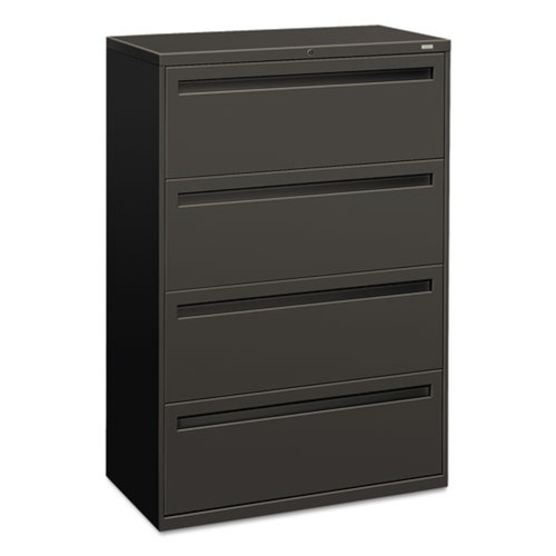 Office Filing Cabinets & Shelves | HON H784.L.S Brigade 700 Series Four-Drawer 36 in. x 18 in. x 52.5 in. Lateral File - Charcoal image number 0