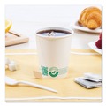 Cups and Lids | SOLO 370PLA-PLANET 10 oz Compostable Paper Hot Cups - White/Green (20/Carton) image number 4
