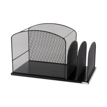 JUST LAUNCHED | Safco 3259BL Onyx Mesh Desktop Hanging File With Two Upright Sections - Letter, Black