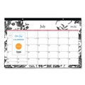 Bulletin Boards | Blue Sky BLS130617 17 in. x 11 in. 12-Month (Jul 2025-Jun 2026) Analeis Academic Year Desk Pad Calendar - White/Black/Coral Sheets image number 1