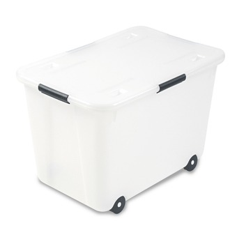 Advantus 34009 15 Gallon 23.75 in. x 15.75 in. x 15.75 in. Letter/Legal Files Rolling Storage Box - Clear