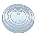 Cups and Lids | Fabri-Kal 9508068 Kal-Clear/Nexclear Flat Lid with No Slot Plastic Drink Cup Lids Fits 9 oz. to 10 oz. Cold Cups - Clear (2500/Carton) image number 3