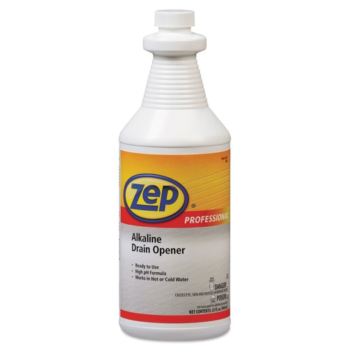 Cleaning & Janitorial Supplies | Zep Professional 1041423 Alkaline Drain Opener Quart Bottle image number 0