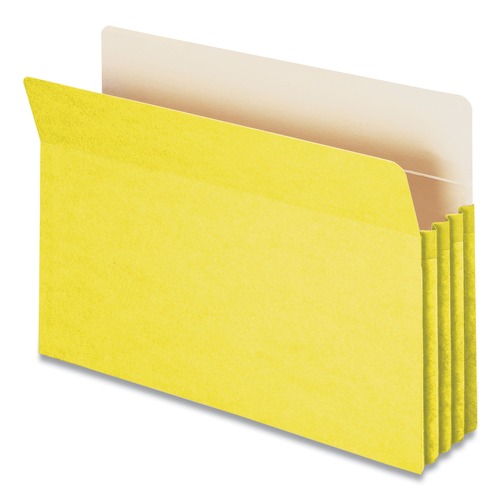 File Jackets & Sleeves | Smead 74233 3.5 in. Expansion Colored File Pockets - Legal, Yellow image number 0