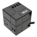 Surge Protectors | Tripp Lite TLP366CUBEUSBB 6 ft. Cord 3 AC Outlets/6 USB-A Ports 540 J Power Cube Surge Protector - Black image number 0