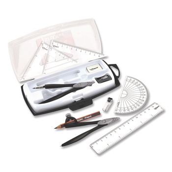 Maped Helix 897010 10-Piece Metal/Plastic Compass and Geometry Set - Black/Clear