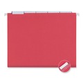 File Folders | Universal UNV14118EE 1/5-Cut Tab Deluxe Bright Color Hanging File Folders - Letter Size, Red (25/Box) image number 2