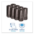 Trash Bags | Boardwalk H6639MKKR01 33 Gallon 0.5 mil 33 in. x 39 in. Perforated Roll Low-Density Waste Can Liners - Black (25 Bags/Roll, 8 Rolls/Carton) image number 2