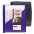 File Folders | Smead 86011 8.5 in. x 11 in. 0.5 in. Capacity Double-Prong Fastener Clear Front Poly Report Cover - Clear/Blue (5/Pack) image number 5