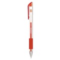Pens | Universal UNV39512 0.7 mm. Medium Comfort Grip Stick Gel Pen - Red Ink, Clear/Red Barrel (1-Dozen) image number 0