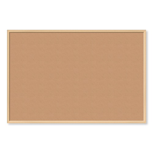Bulletin Boards | U Brands 2872U00-01 70 x 47 Cork Bulletin Board - Tan Surface/Birch Wood Frame image number 0