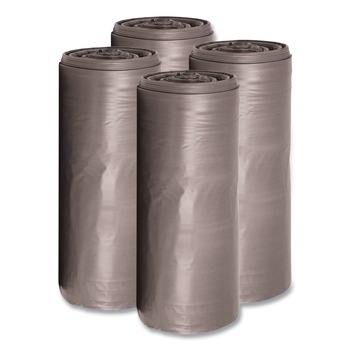 Boardwalk H6036TGKR01 30 Gallon 0.95 mil 30 in. x 36 in. Perforated Roll Low-Density Waste Can Liners - Gray (25 Bags/Roll, 4 Rolls/Carton)
