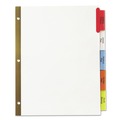 Back to School Sale | Avery 11121 Big Tab 11 in. x 8.5 in. 5-Tab Double-Sided Gold Edge Reinforcing Insertable Dividers - Assorted Tabs/White (1-Set) image number 1