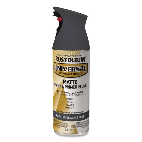 Painting | Rust-Oleum 376723 Universal 12 oz. Aerosol Can Premium Spray Paint - Matte Slate Blue image number 0