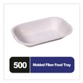  | Chinet 10405 Savaday 9 in. x 7 in. Molded Fiber Food Tray - Beige (500/Carton) image number 4