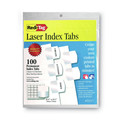 Dividers & Tabs | Redi-Tag B33117 1.13 in. Wide 1/5-Cut Laser Printable Index Tabs - White (100/Pack) image number 1