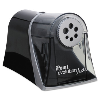 PENS PENCILS AND MARKERS | Westcott 15509 5 in. x 7.5 in. x 7.25 in. AC-Powered iPoint Evolution Axis Pencil Sharpener - Black/Silver