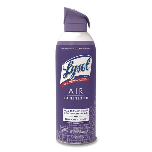 Odor Control | LYSOL Brand 19200-99394 Air Sanitizer Spray, Light Breeze, 10 oz Aerosol Spray image number 0