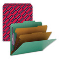 File Folders | Smead 14033 6-Section Pressboard Top Tab Classification Folders with 6 SafeSHIELD Fasteners - Letter Size/Green (10/Box) image number 1
