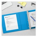 Binders | Universal UNV20753 11 in. x 8.5 in. 3 in. Capacity 3-Slant D-Ring View Binder - Light Blue image number 9