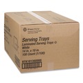 Food Trays, Containers, and Lids | Pactiv Corp. BTK101360000 18 in. x 14 in. Laminated Foam Serving Tray - White (100/Carton) image number 1