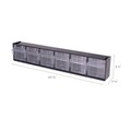 Boxes & Bins | Deflecto 20604OP Tilt Bin 23.63 in. x 3.63 in. x 4.5 in. Interlocking Multi-Bin Storage Organizer - Black/Clear image number 1